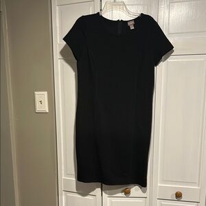 Chico's Black Sheath Mini Dress Crew Neck Short Sleeve